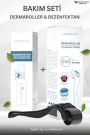 540 İğneli Titanyum Uçlu Dermaroller 0.5 mm & Dezenfektan Seti – Cilt ve Seyrek Saç Sakal - ürün detayı