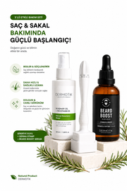 Dermastamp Saç Sakal Seti – Seyrek Görünüm Karşıtı Biberiye Suyu & Serum Destekli