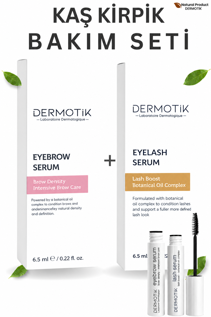 Kaş Kirpik Bakım Serumu – Gürleştirme, Uzatma ve Besleyici Serum Seti 13ml