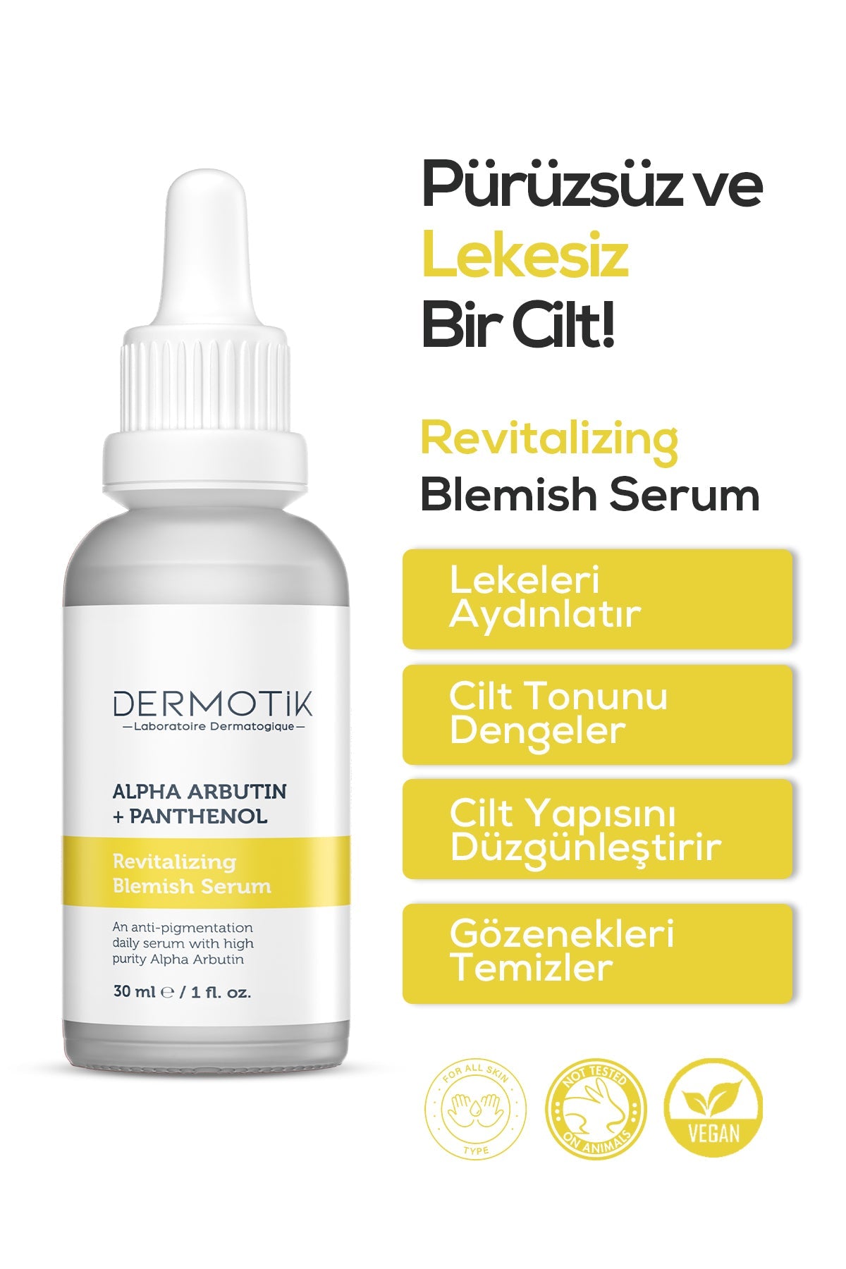 Leke Karşıtı Aydınlatıcı Alpha Arbutin + Panthenol Günlük Bakım Serumu - ürün detayı
