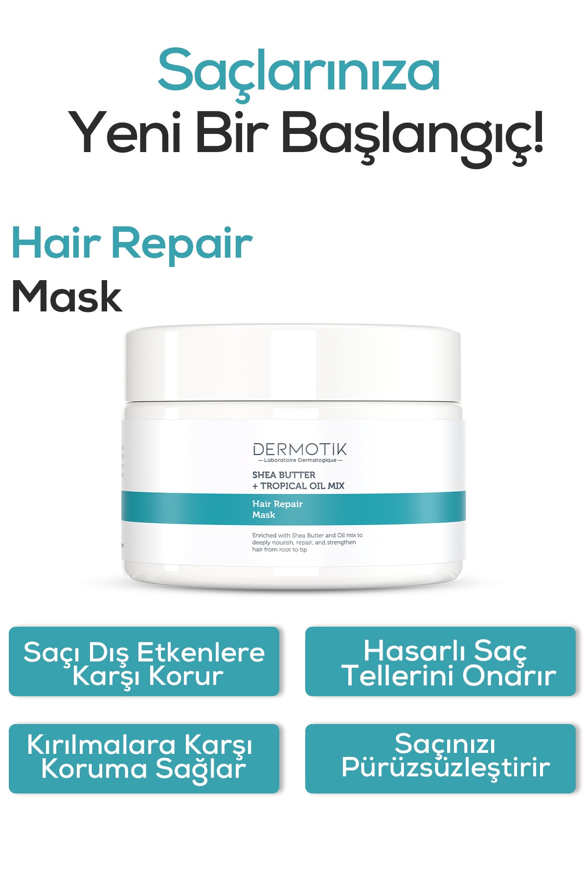Saç Bakım Maskesi – Yıpranmış ve Boyalı Saçlar İçin Onarıcı Besleyici 250ml - ürün detayı