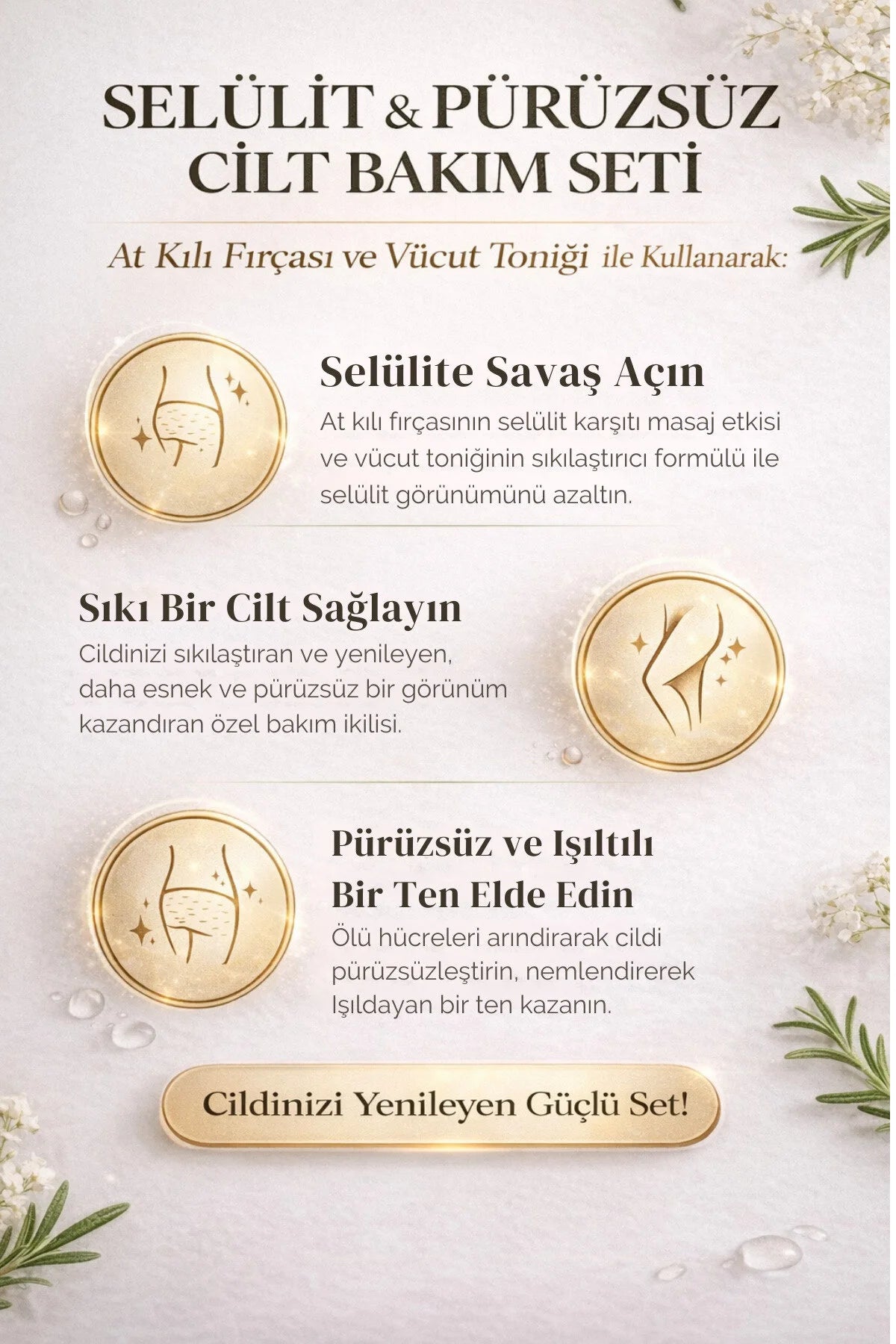 At Kılı Fırçası & Selülit Karşıtı Vücut Toniği Seti