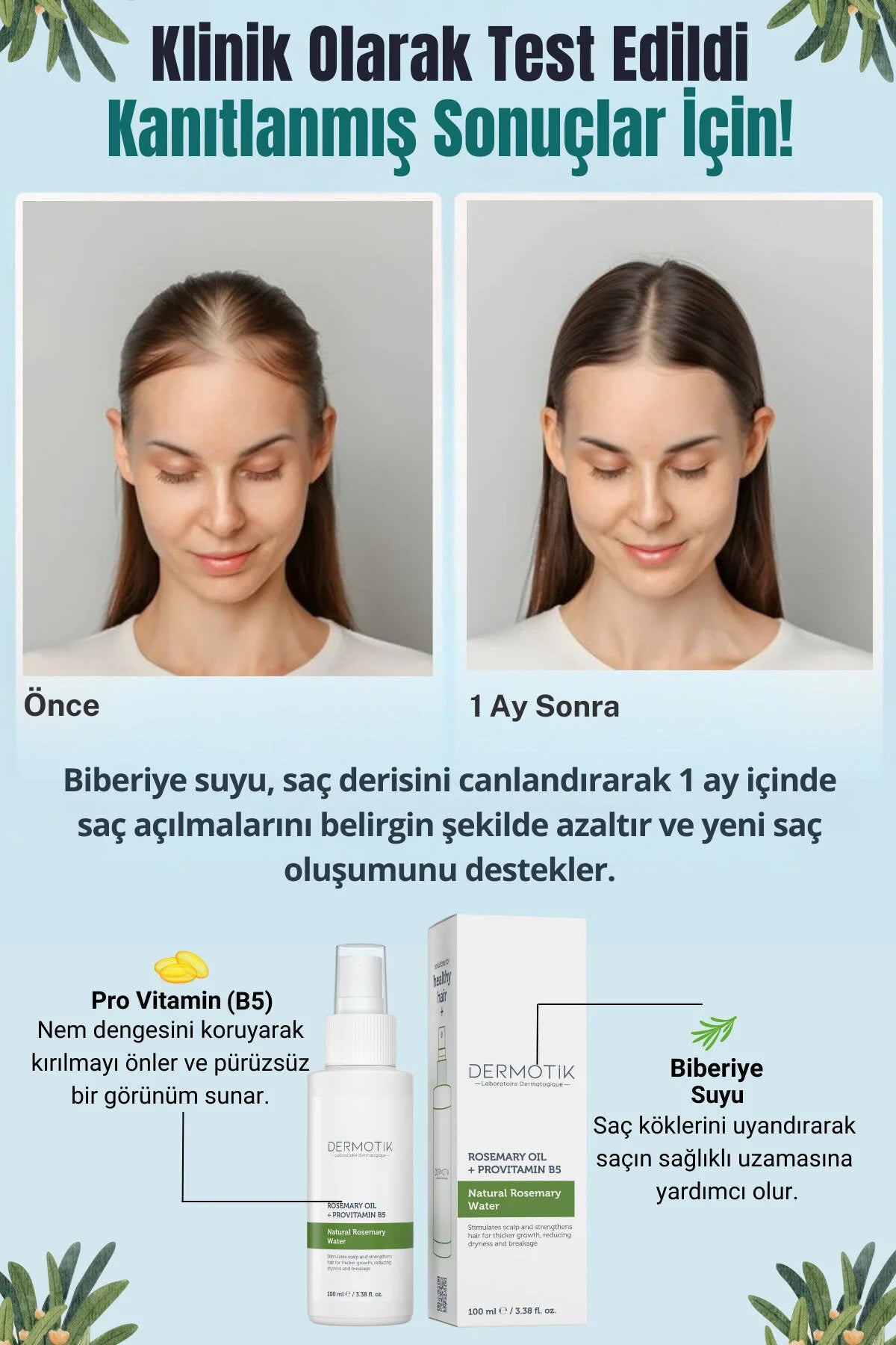 Biberiye Suyu Saç Dökülme Karşıtı & Güçlendirici Provitamin B5 100ml
