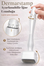Ayarlanabilir Dermastamp Titanyum Uçlu 0.25-3mm & Dezenfektan Seti