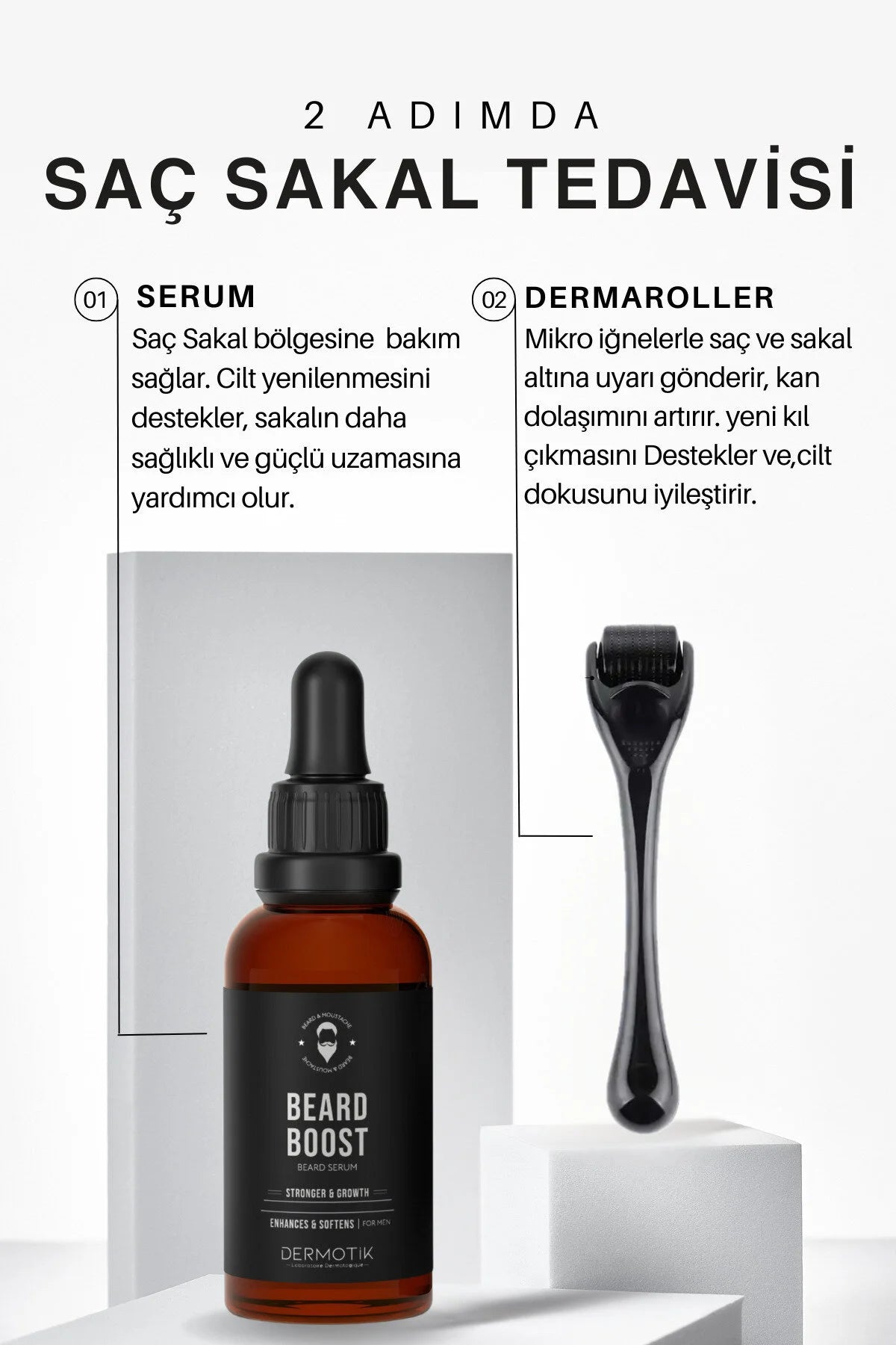 Saç Sakal Oluşumuna Yardımcı Serum Seti Besleyici Ve Dolgunlaştırıcı Serum