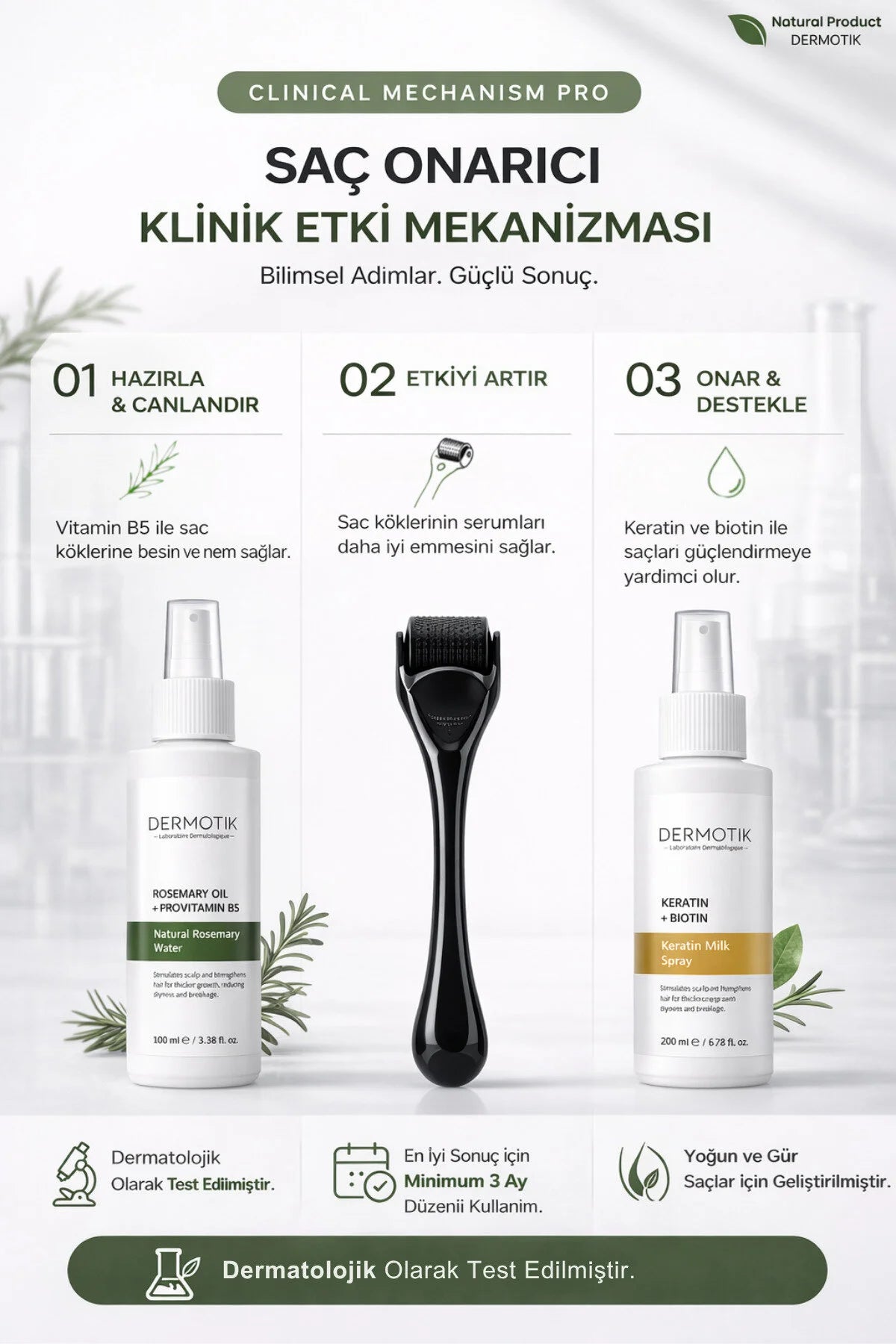 Saç Onarımına Yardımcı Biberiye Suyu & Keratin Sütü Dökülme Karşıtı Saç Bakım Seti