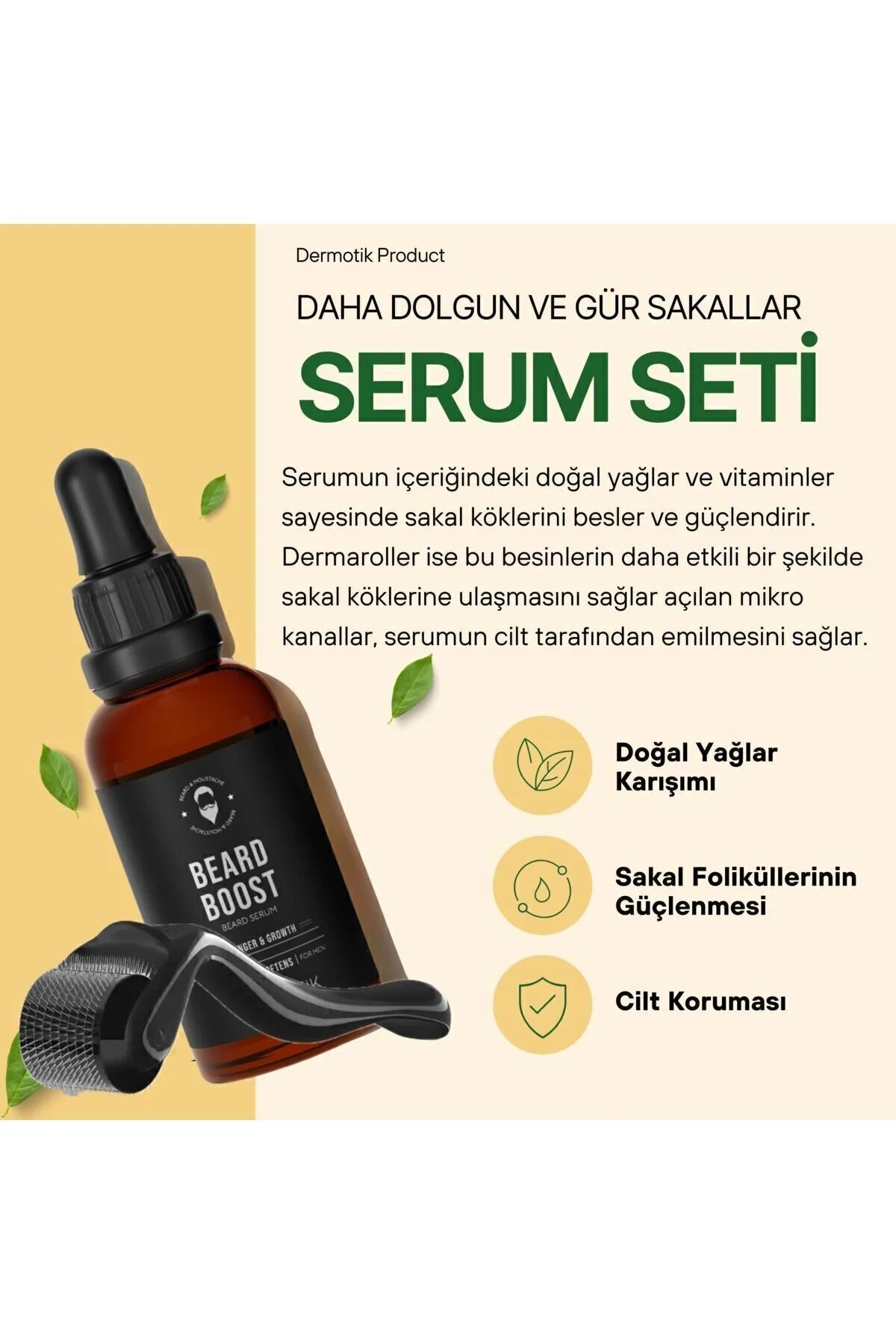 Saç Sakal Oluşumuna Yardımcı Serum Seti Besleyici Ve Dolgunlaştırıcı Serum