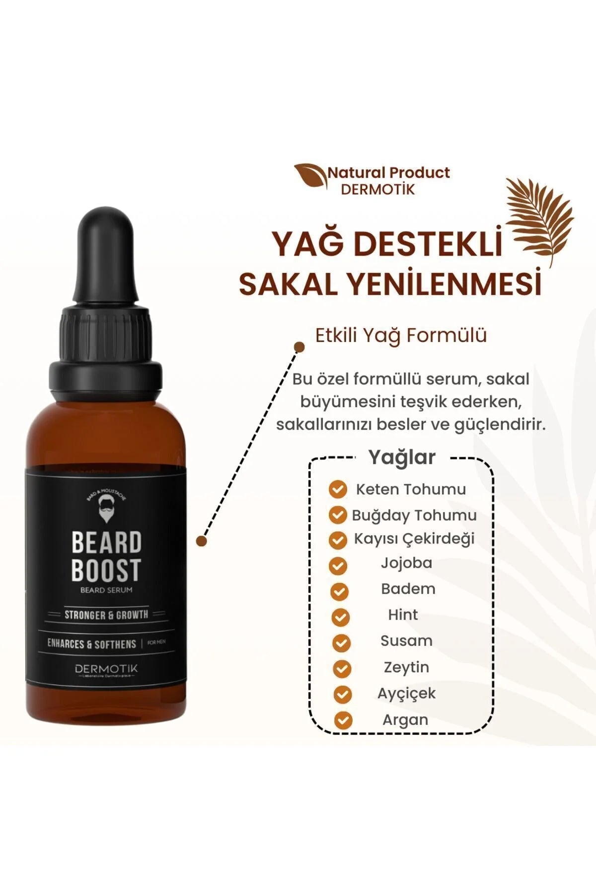 Seyrek Saç Ve Sakal İçin Dolgunlaştırıcı Bakım Serum – 10 Farklı Yağ İçeren Özel Formül 30 ml