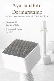 Ayarlanabilir Dermastamp Titanyum Uçlu 0.25-3mm & Dezenfektan Seti