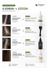 Dermaroller Seyrek Saç Sakal Seti Biberiye Suyu & Keratin Sütü Premium Bakım Seti