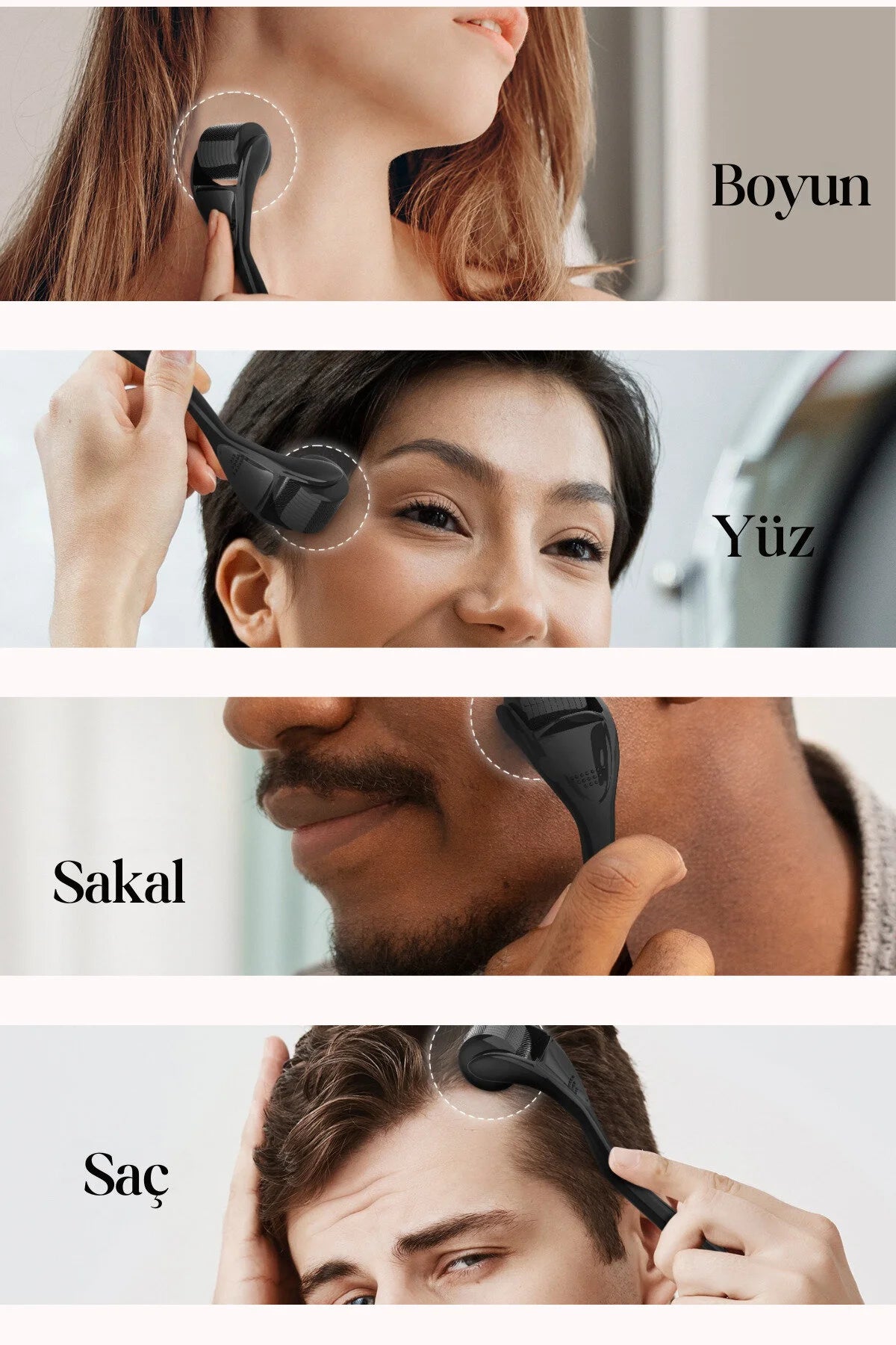 Seyrek Saç Sakal Serumu Ve 540 İğneli Dermaroller 1 mm Dezenfektan Seti