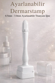 Ayarlanabilir Dermastamp Titanyum Uçlu 0.25-3mm & Dezenfektan Seti