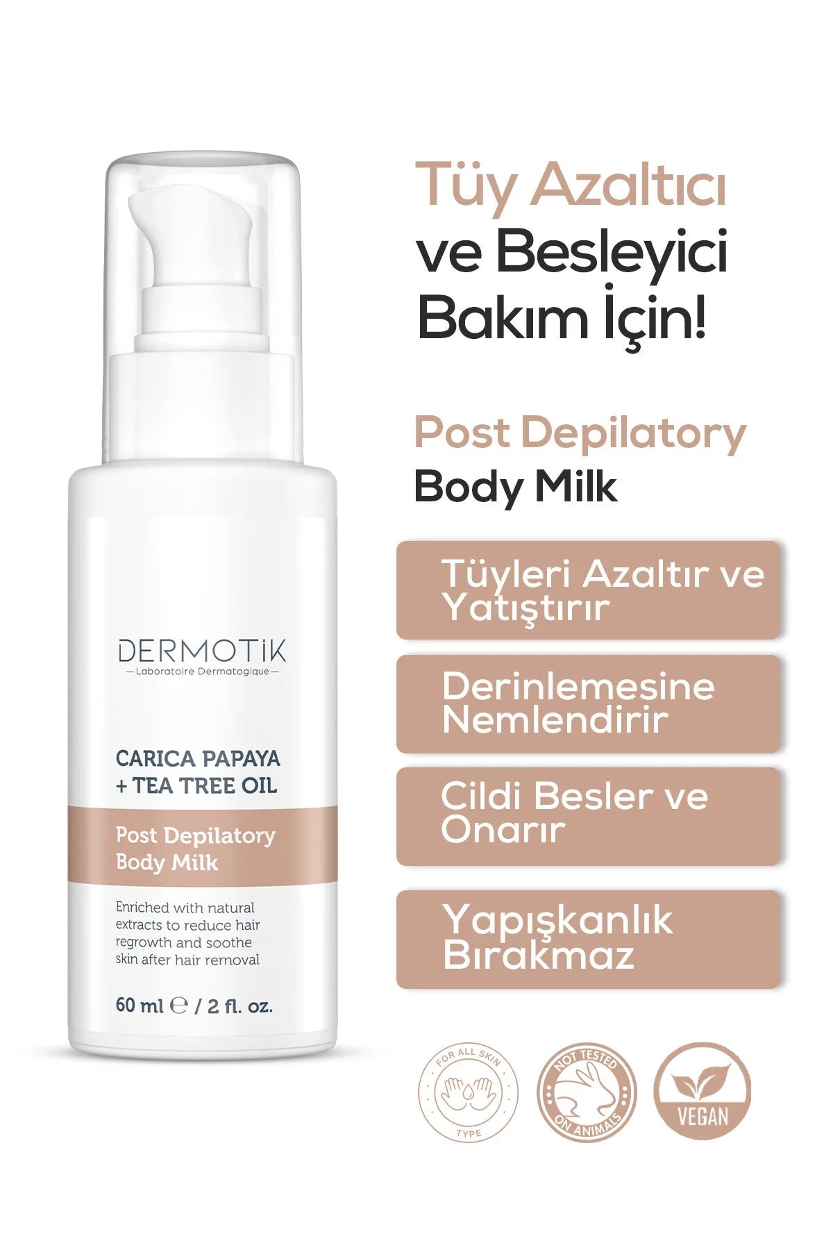 Epilasyon Sonrası Tüy Azaltıcı & Nemlendirici Vücut Sütü