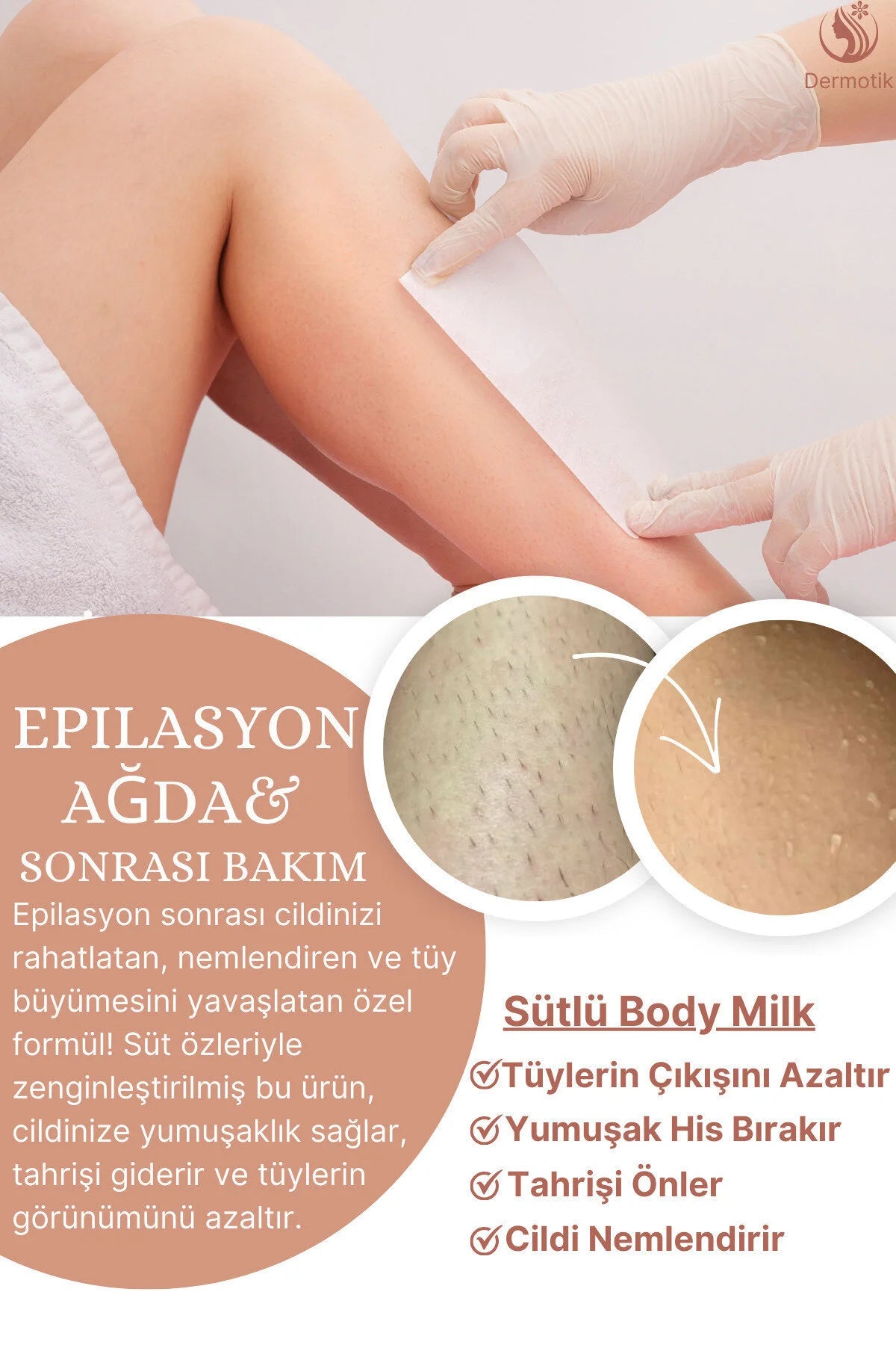 Epilasyon Sonrası Tüy Azaltıcı & Nemlendirici Vücut Sütü