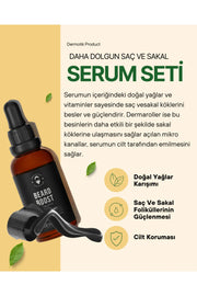 Seyrek Saç Sakal Serumu Ve 540 İğneli Dermaroller 1 mm Dezenfektan Seti
