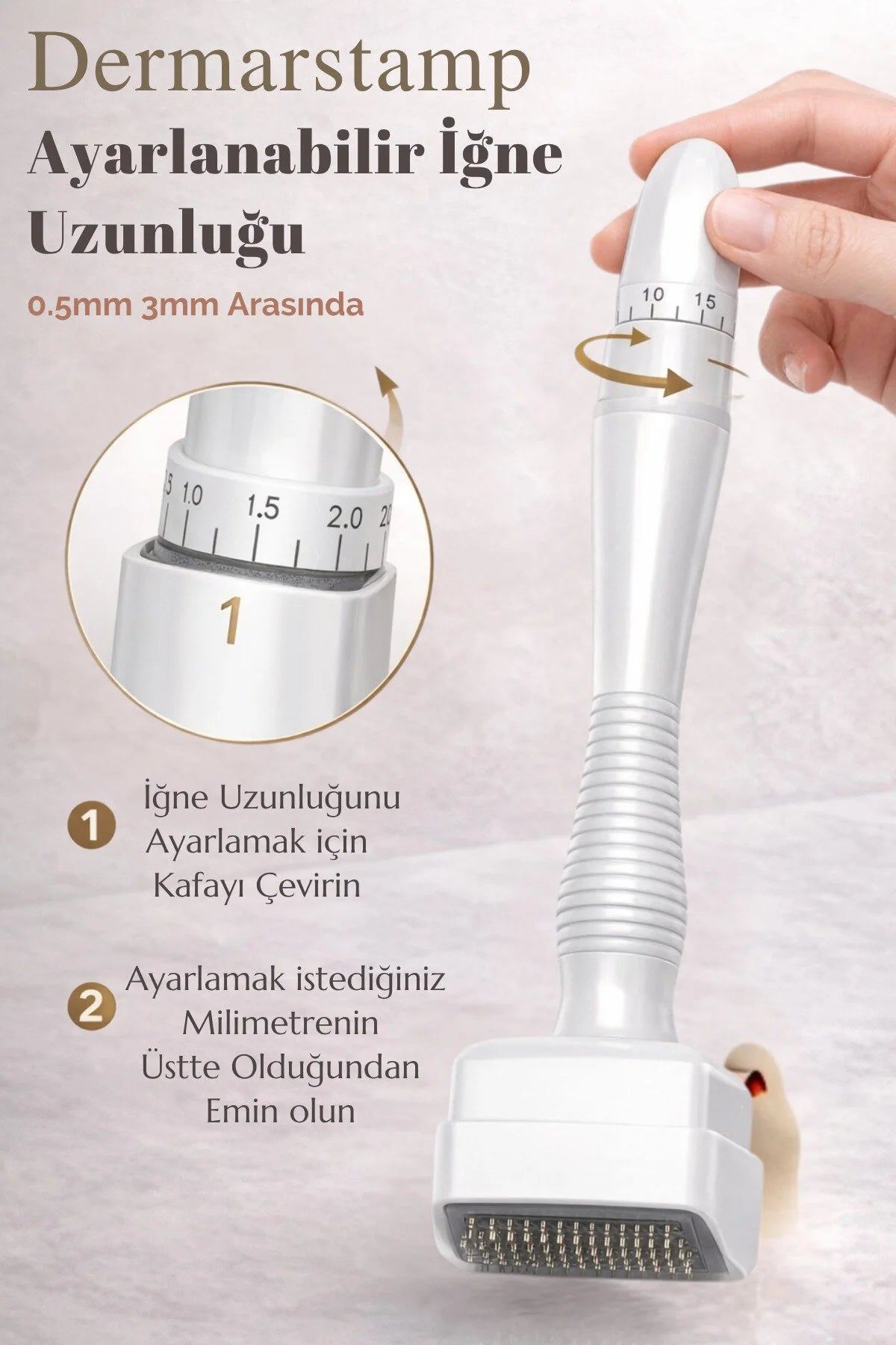 Saç Oluşumuna Yardımcı Biberiye Suyu ve Ayarlanabilir Dermastamp Seti 100 ml
